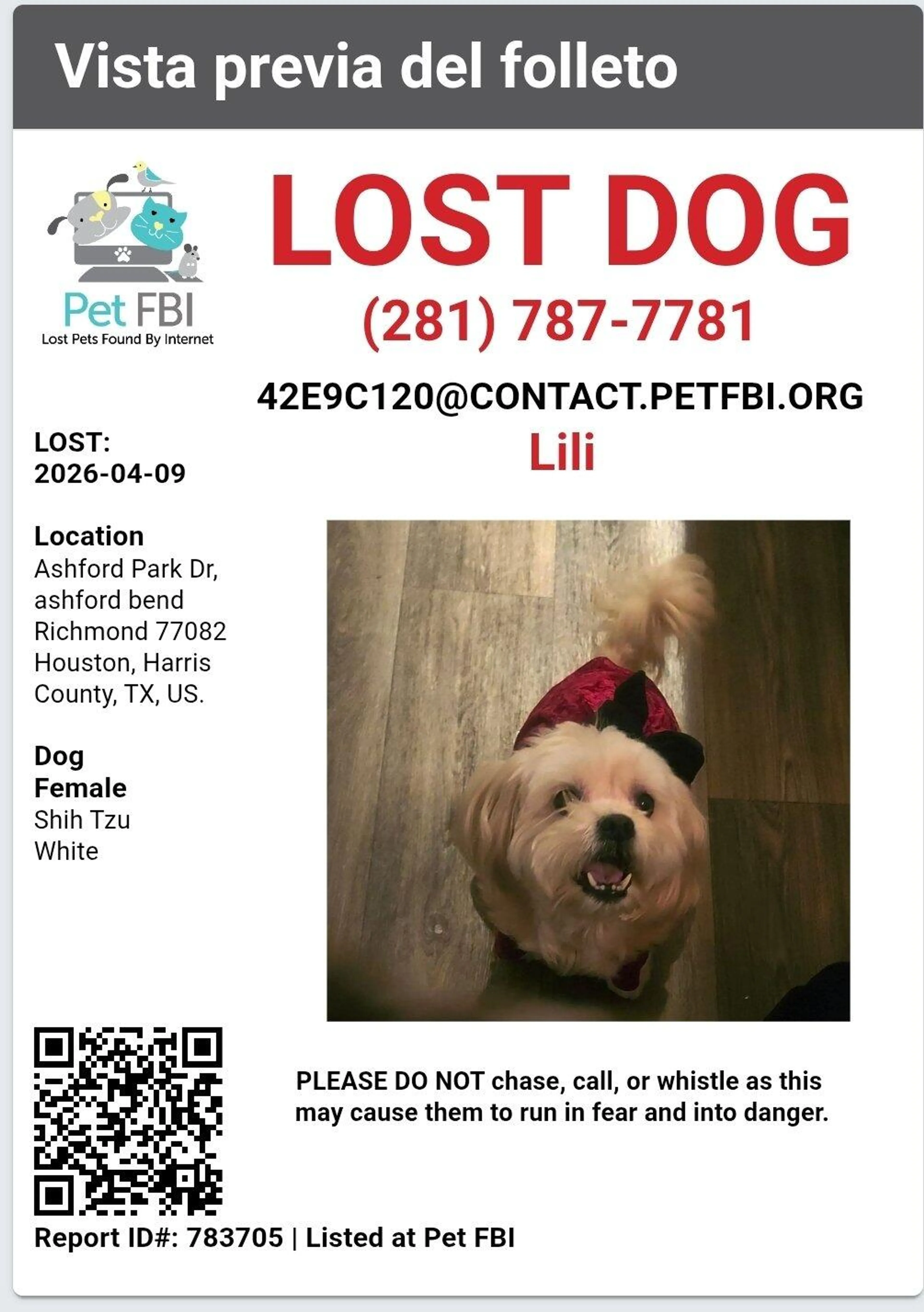 Lost pet