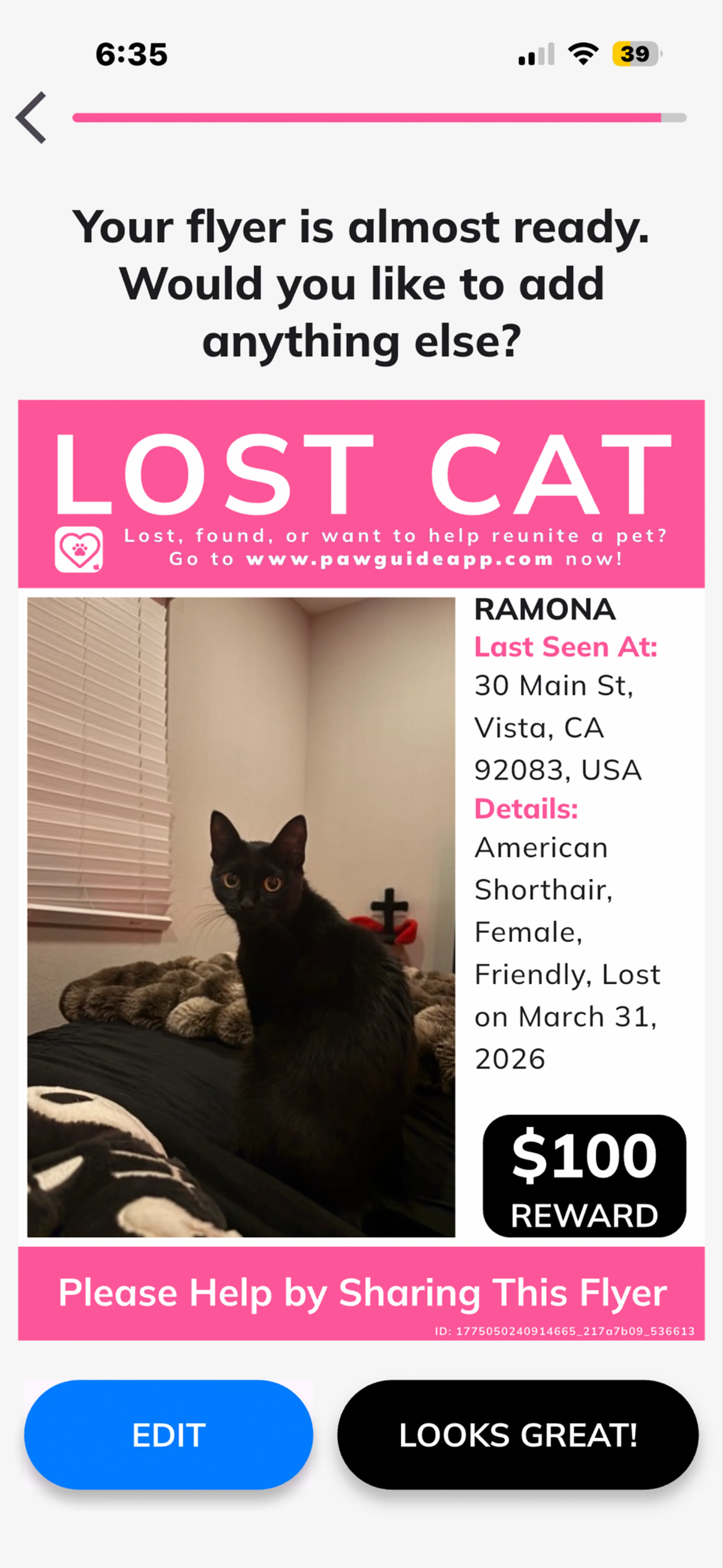 Lost pet